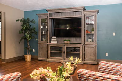 Cozy common area with furniture and TV