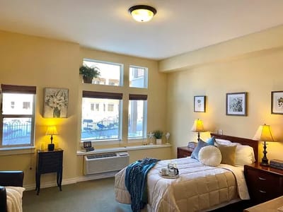 Cozy interior of a resident's room with natural light