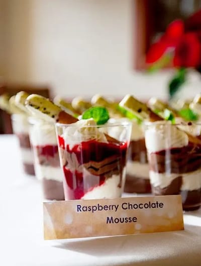 Desserts displayed at a dining event