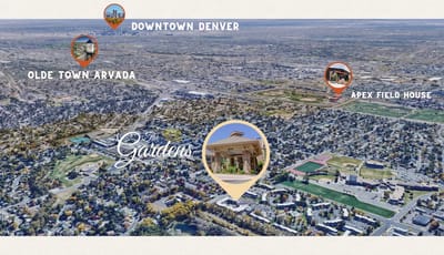 Aerial view of The Gardens on Quail and surrounding areas