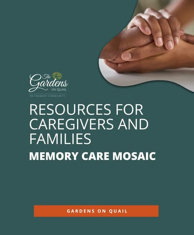 Facility logo with caregiver hands