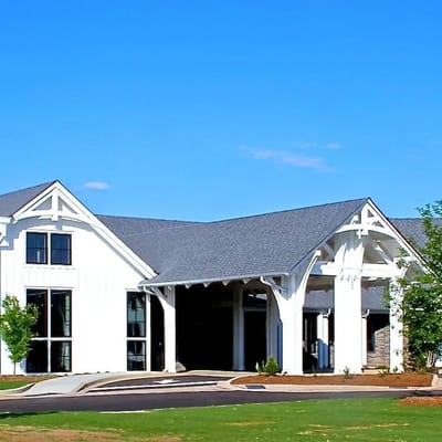Front view of a senior living facility building