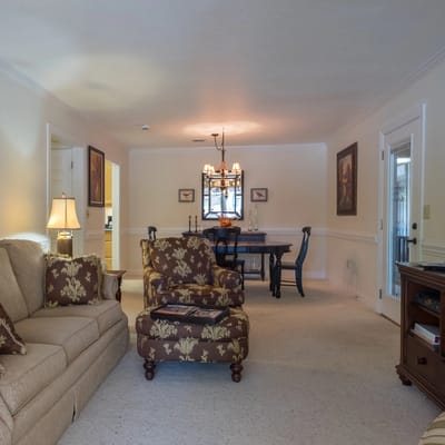 Cozy living area in a senior living facility