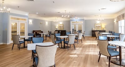 Common area with elegant seating and tables
