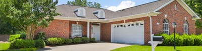 Exterior view of a residential facility with brick facade
