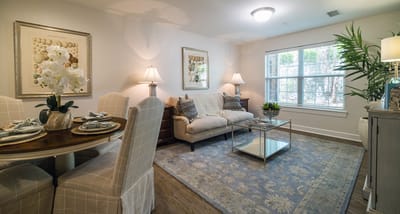 Interior view of a cozy and well-decorated living space