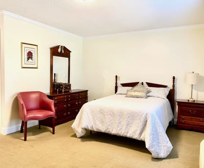 Cozy bedroom in a senior living facility