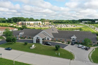 Aerial view of Pleasant Point Senior Living facility