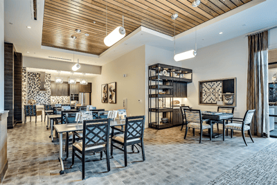 Elegant dining room with modern furnishings