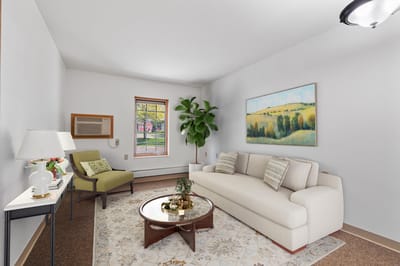 Bright interior view of a cozy living area