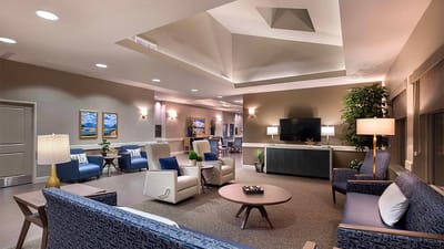 Bright and inviting common area with comfortable seating