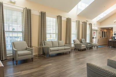 Common area with comfortable seating and natural light