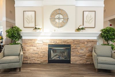 Cozy common area with seating and decor