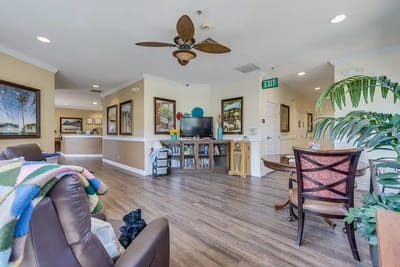 Common area with comfortable seating and decor