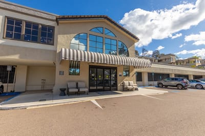 Exterior view of Pacifica Senior Living Poway entrance