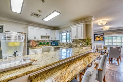 Interior view of a well-equipped kitchen area