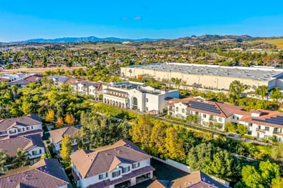 Aerial view of Oceanside Senior Living facility and surrounding area