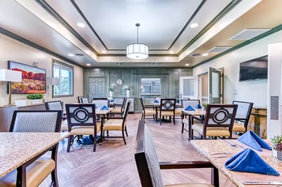 Attractive dining area with neatly arranged tables