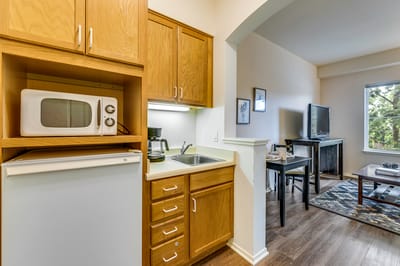 Cozy kitchenette area in a resident apartment