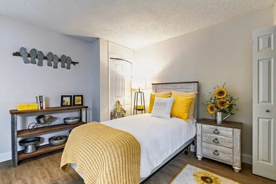 Cozy interior of a resident room with decorative elements