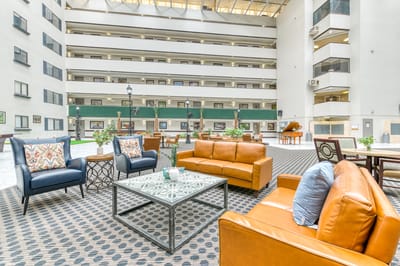 Spacious common area with seating and decor