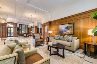 Elegant interior lounge area with comfortable seating