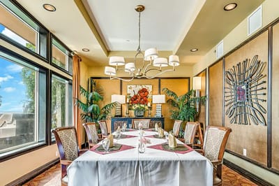 Elegant dining room set for a meal