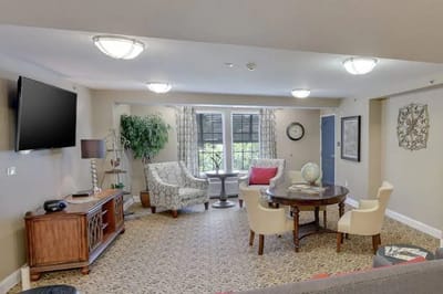 Inviting common area with seating and natural light