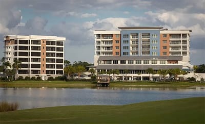 Exterior view of Moorings Park Grande Lake buildings