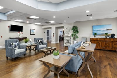 Common area with seating and decor