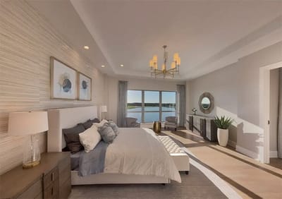 Brightly lit private room with modern decor
