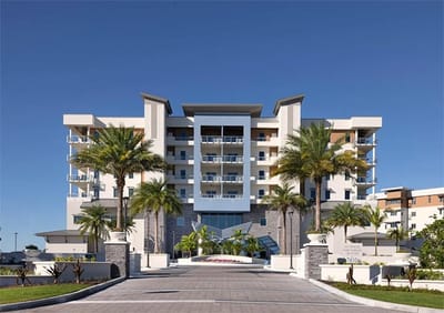 Exterior view of the Moorings Park Grande Lake building