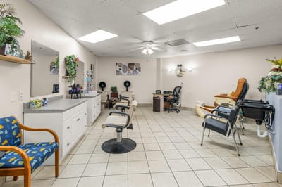 Interior view of a beauty salon at the facility