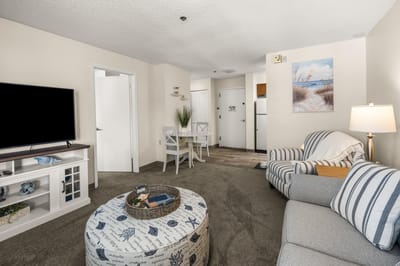 Cozy resident living room with furniture and decor