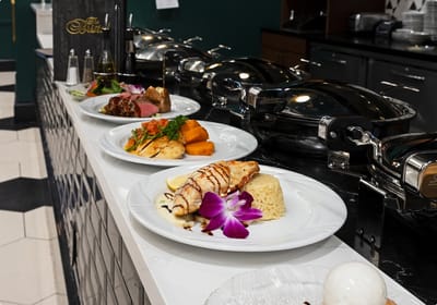Beautifully presented meals on a dining table
