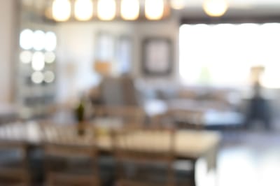 Blurred view of an interior dining area