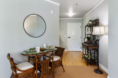 Cozy dining area with a table and chairs