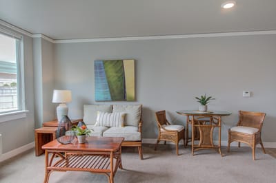 Cozy common area with seating and decor
