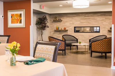 Cozy common area with seating and décor