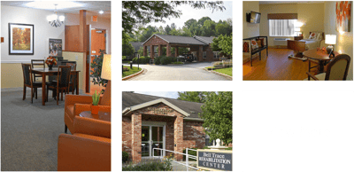 Exterior and interior views of Bell Trace facility.