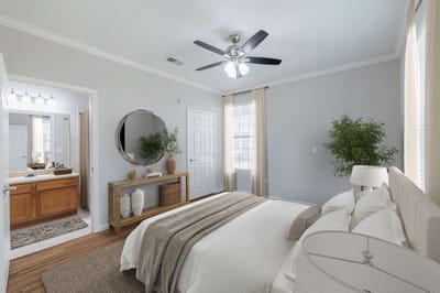 A well-decorated private resident bedroom