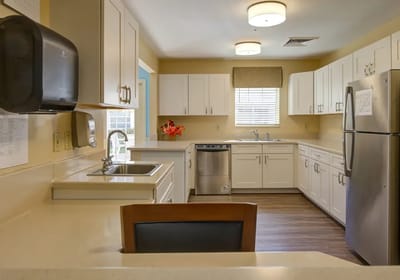 Modern kitchen interior at a senior living facility
