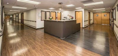 Bright interior view of the facility's reception area