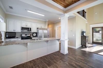 Modern kitchen area in a senior living facility