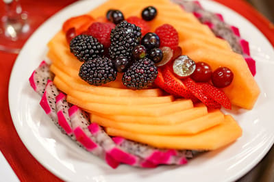 A colorful plate of fresh fruit
