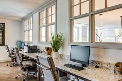 Interior space with computers and workstations