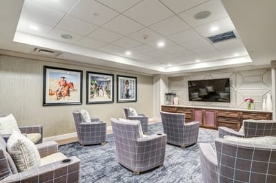 Common area with comfortable seating and artwork