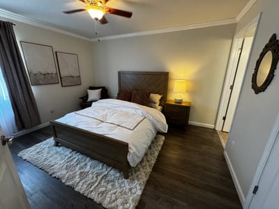 Cozy interior of a private resident room