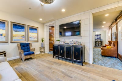 Cozy common area with seating and decor