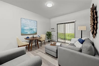 Cozy living area with modern furnishings and decor